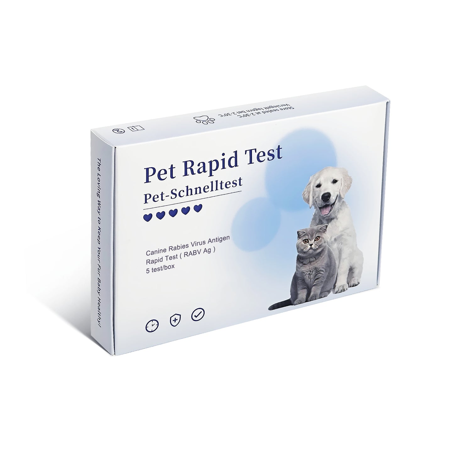 PawsXfun Pet Healthy RABV Test Kit for Dogs & Cats- Accurate & Quick 5 Minute Home Detection in Saliva Screening ! Easy to Use Non-Invasive Early Diagnosis Tool Suitable for All Breeds & Ages