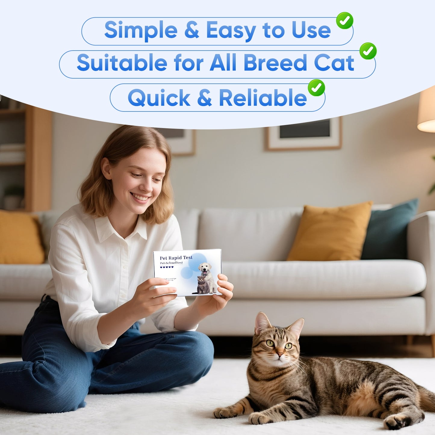 PawsXfun Feline Calicivirus Test Kit 5 Pieces: Quick 5-Min Home FCV Detection For Cats. Accurate, Non-Invasive, All Breeds/Ages