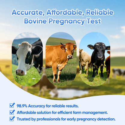 Bovine Pregnancy Test Kit，5-Pack Urine Tests, Rapid Results in 10 mins for Dairy & Beef Cows, Accurate Early Detection 18-90 Days Post-Breeding