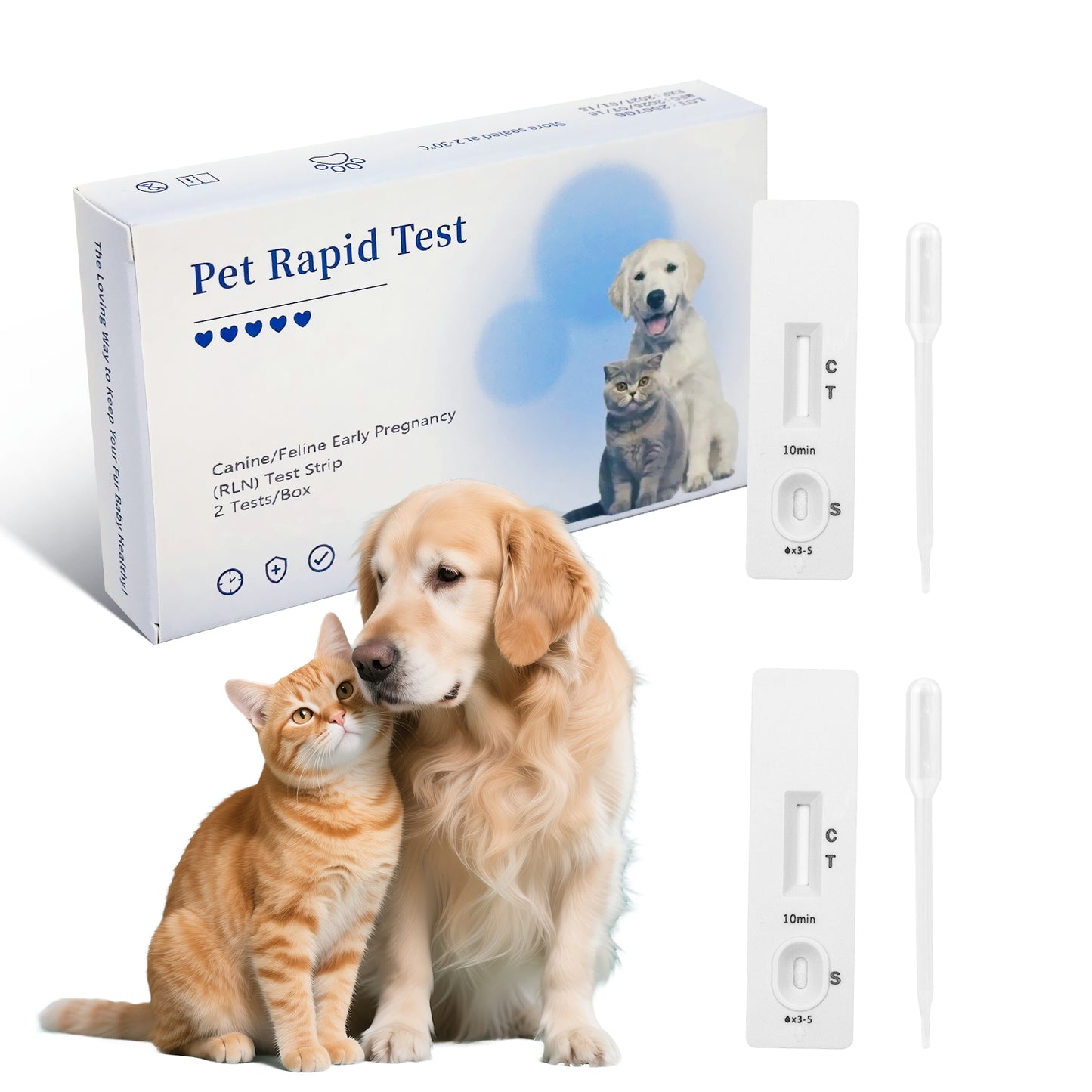 Dog & Cat Urine Pregnancy Test Kit at Home, 5-Minute Fast & Accurate Results up to 99%, Painless & No Blood Draw, Easy Test Strips for Pet Owners & Breeders