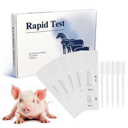 5-Pack Pig Pregnancy Test Strips for Early Detection in Sows, Accurate & Easy-to-Use Urine Test Kit, Farm Veterinary Supplies with Fast 10 Min Results