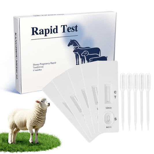 Sheep Goat Pregnancy Test Kit, 5-Pack Urine Test Strips for Early Detection, Results in 5-15 Mins, Accurate & Easy Home Farm Use