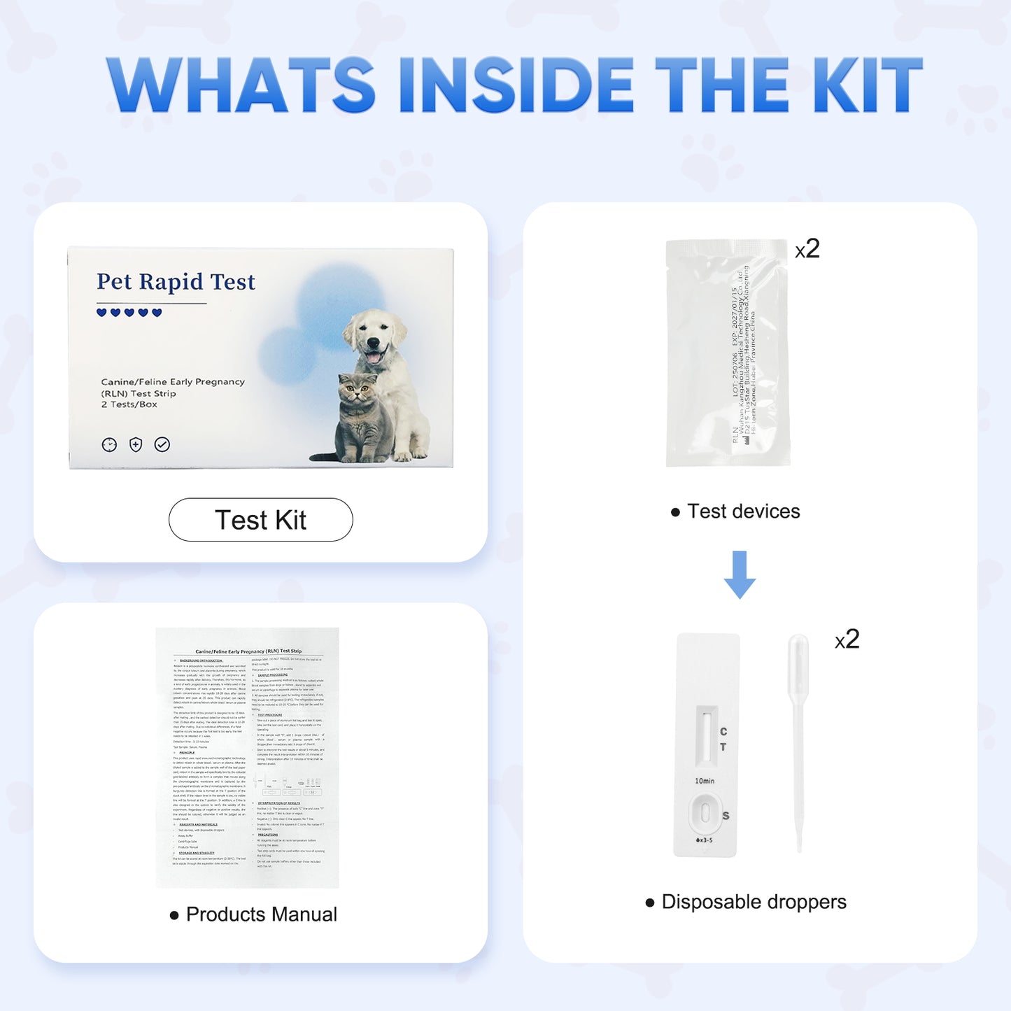 Dog & Cat Urine Pregnancy Test Kit at Home, 5-Minute Fast & Accurate Results up to 99%, Painless & No Blood Draw, Easy Test Strips for Pet Owners & Breeders