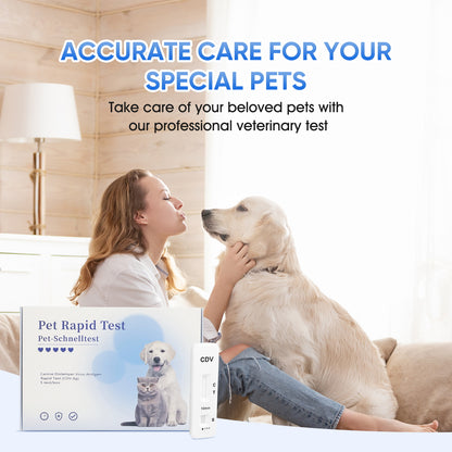 PawsXfun Dog Healthy CDV Test Kit - Accurate & Quick 5-Pieces Home Detection in Eyes, Nasal in 5-10 Minutes! Easy to Use Non-Invasive Early Diagnosis Tool Suitable for All Breeds & Ages