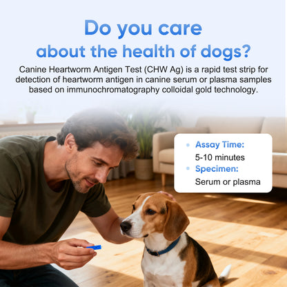 PawsXfun Canine Heartworm Test Kit 5 Pieces : Quick 5-Min Home CHW Detection For Dogs. Accurate, Non-Invasive, All Breeds/Ages