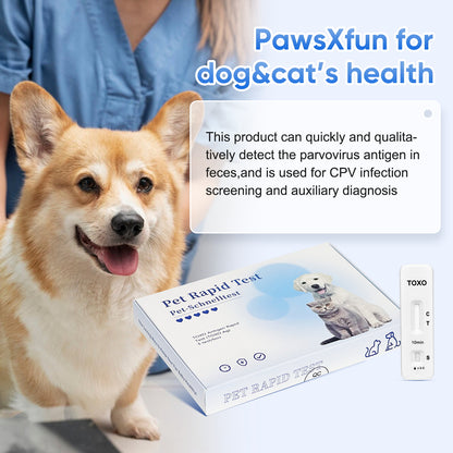 PawsXfun TOXO Test Kit for Dogs & Cats, Accurate & Quick 5-Pieces Home Detection of TOXO in Feces in 5-10 Minutes! Easy to Use Non-Invasive Diagnosis Tool Suitable for All Breeds & Ages