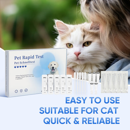 PawsXfun Cat Healthy FPV Test Kit - Accurate & Quick 5-Pieces Home Detection in Feces in 5-10 Minutes! Easy to Use Non-Invasive Early Diagnosis Tool Suitable for All Breeds & Ages