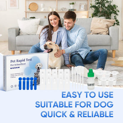 PawsXfun Canine Heartworm Test Kit 5 Pieces : Quick 5-Min Home CHW Detection For Dogs. Accurate, Non-Invasive, All Breeds/Ages