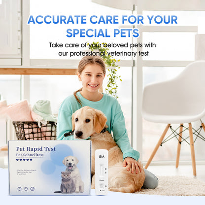 PawsXfun Dogs & Cats GIA Test Kit - Accurate & Quick 5-Pieces Home Detection of Giardia in Feces/Vomit in 5-10 Minutes! Easy to Use Non-Invasive Early Diagnosis Tool Suitable for All Breeds & Ages