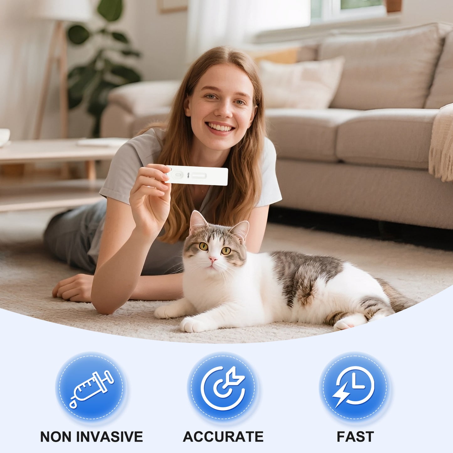 PawsXfun Feline Calicivirus Test Kit 5 Pieces: Quick 5-Min Home FCV Detection For Cats. Accurate, Non-Invasive, All Breeds/Ages