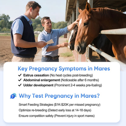 Horse Pregnancy Test Kit - 5-Pack Rapid Urine Test Strips for Mares, Accurate Results in 10 Mins, Easy to Use Farm Animal Breeding Detection Tool 18-90 Days After Breeding